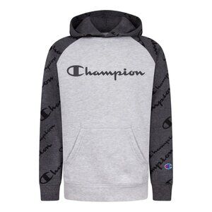 CHAMPION Little Boys Diagonal Script Raglan Fleece Hoodie Size 5